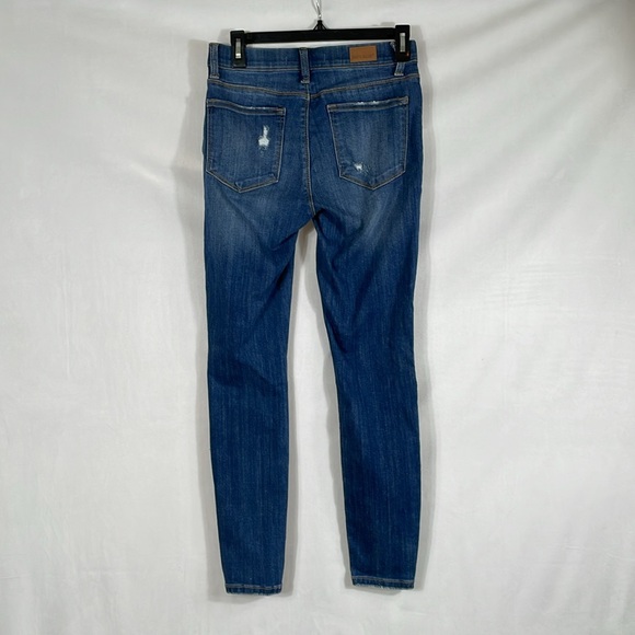 Judy Blue Pull-on Jeans Skinny Size 5 27 Destructed EUC - Picture 3 of 12